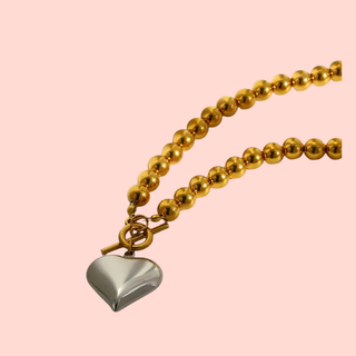 Silver Heart Chunky Necklace