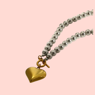 Gold heart Chunky Necklace