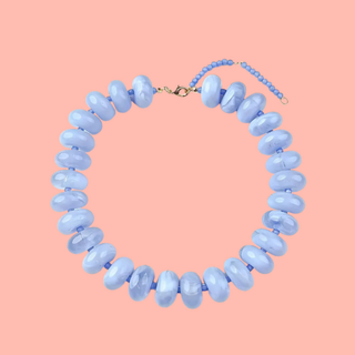 Sky Blue Chunky Beaded Necklace