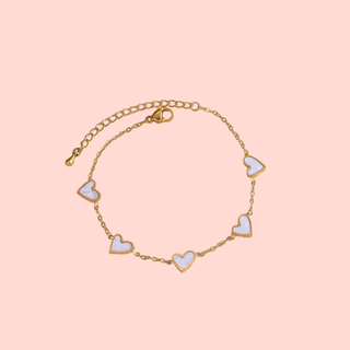 White Mini Heart Bracelet