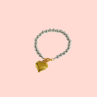 Gold heart Two toned bracelet