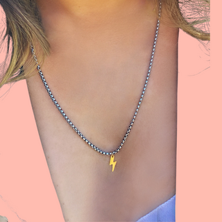 Two toned lightning bolt necklace
