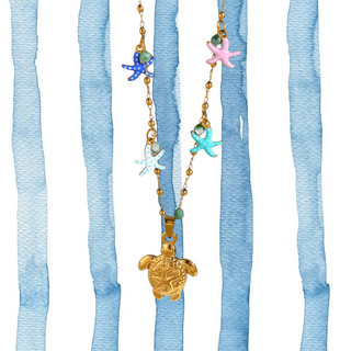 Sea turtle charm necklace