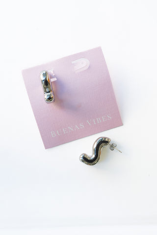 Squiggle Earrings Silver