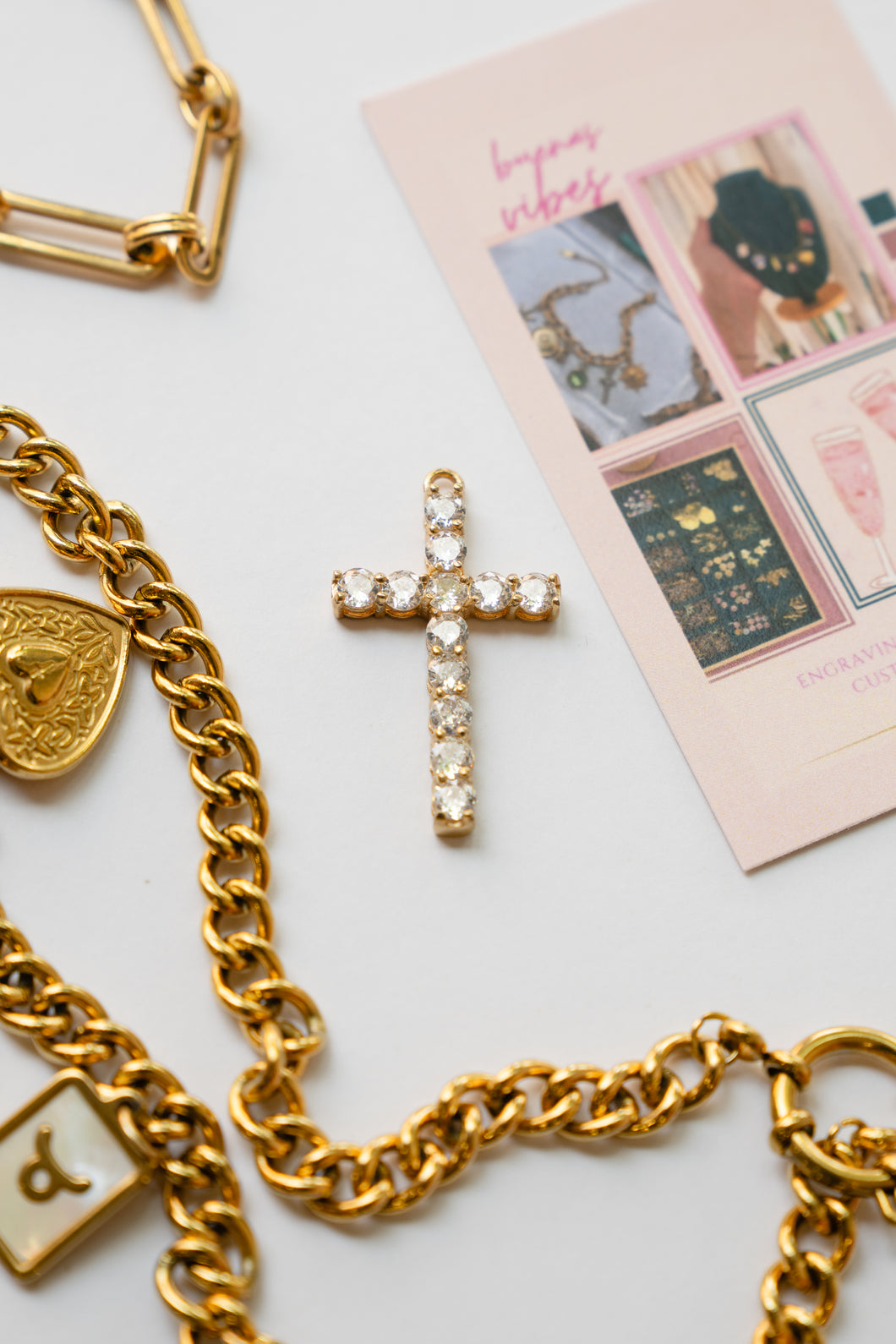 Rhinestone Cross Charm