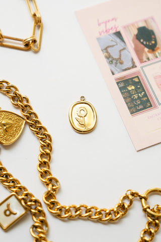 Gold Accent Flower Charm