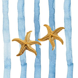 Gold star fish studs